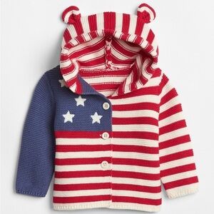 Baby Gap Stars & Stripes Garter Sweater Knit Cardigan